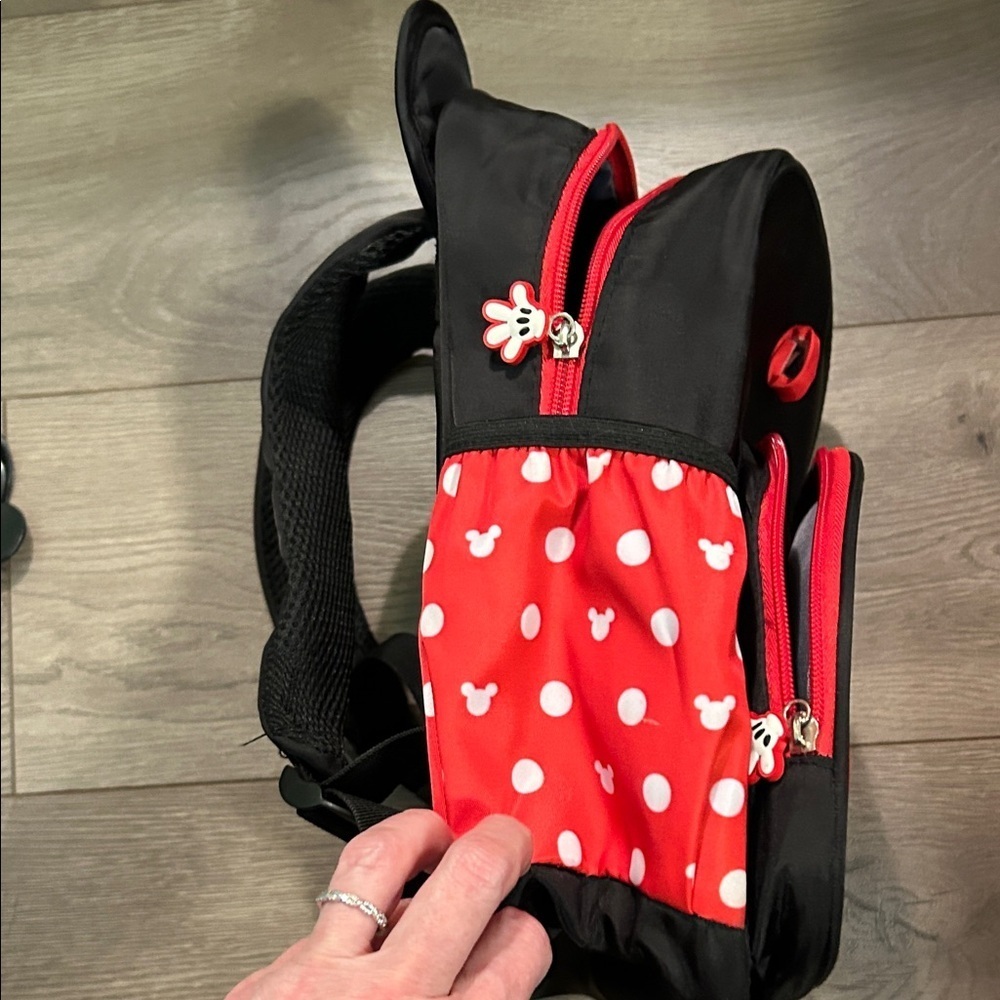 Disney Kids Backpack with Polka Dots - Red and Black - Picture 5 of 7